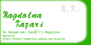 magdolna kazari business card